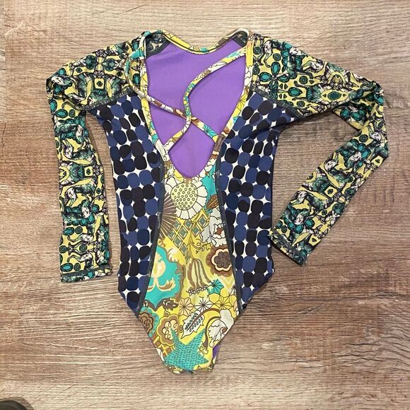 Maaji Designer Swimsuit Reversible Leotard Size 2 - Picture 3 of 12